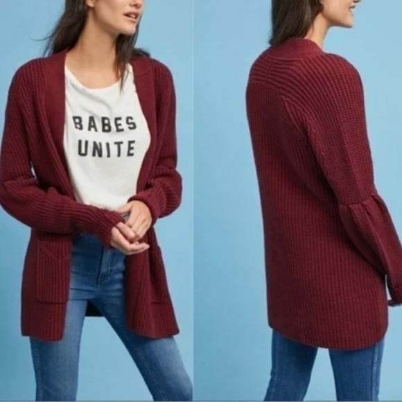 Knitted and Knotted Anthropologie Cardigan Sweater Posie Longline Size S - Picture 2 of 16